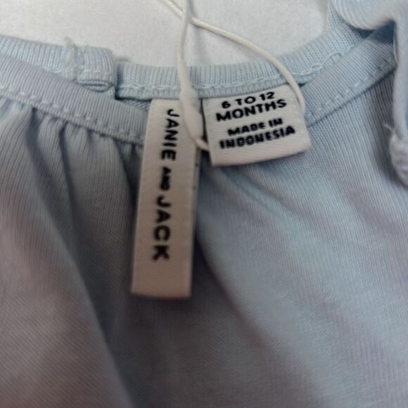 Janie and Jack 101039001 Girl Light Blue Ruffle Strap Top size 6-12 months NWT - Picture 4 of 9